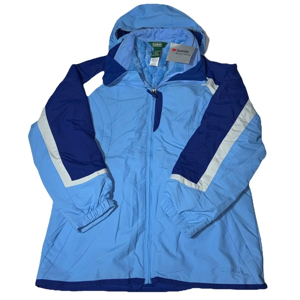 LL Bean Kids‎ 3M Jacket 3 In 1 Coat Reflective Nylon Youth Size XL 18 Hooded NWT